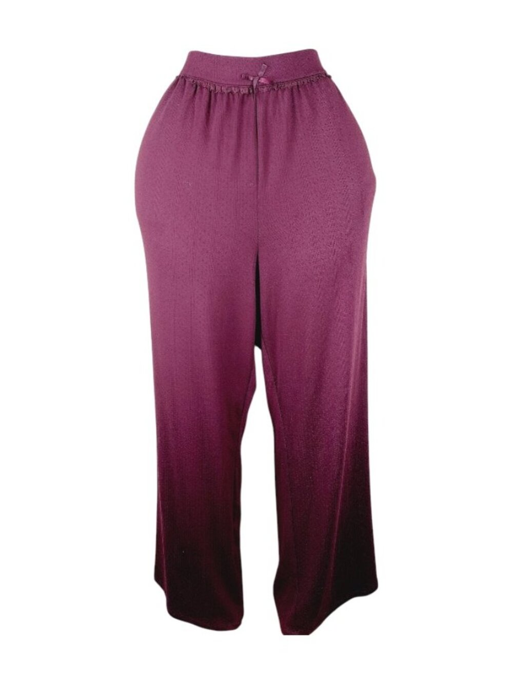 Land's End Women's Burgundy High-Waist Relax Wide-Leg Pants Size XL